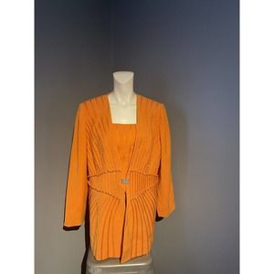 Women’s Vintage ben marc international Evening Suit Top Suze 12 Orange Beaded